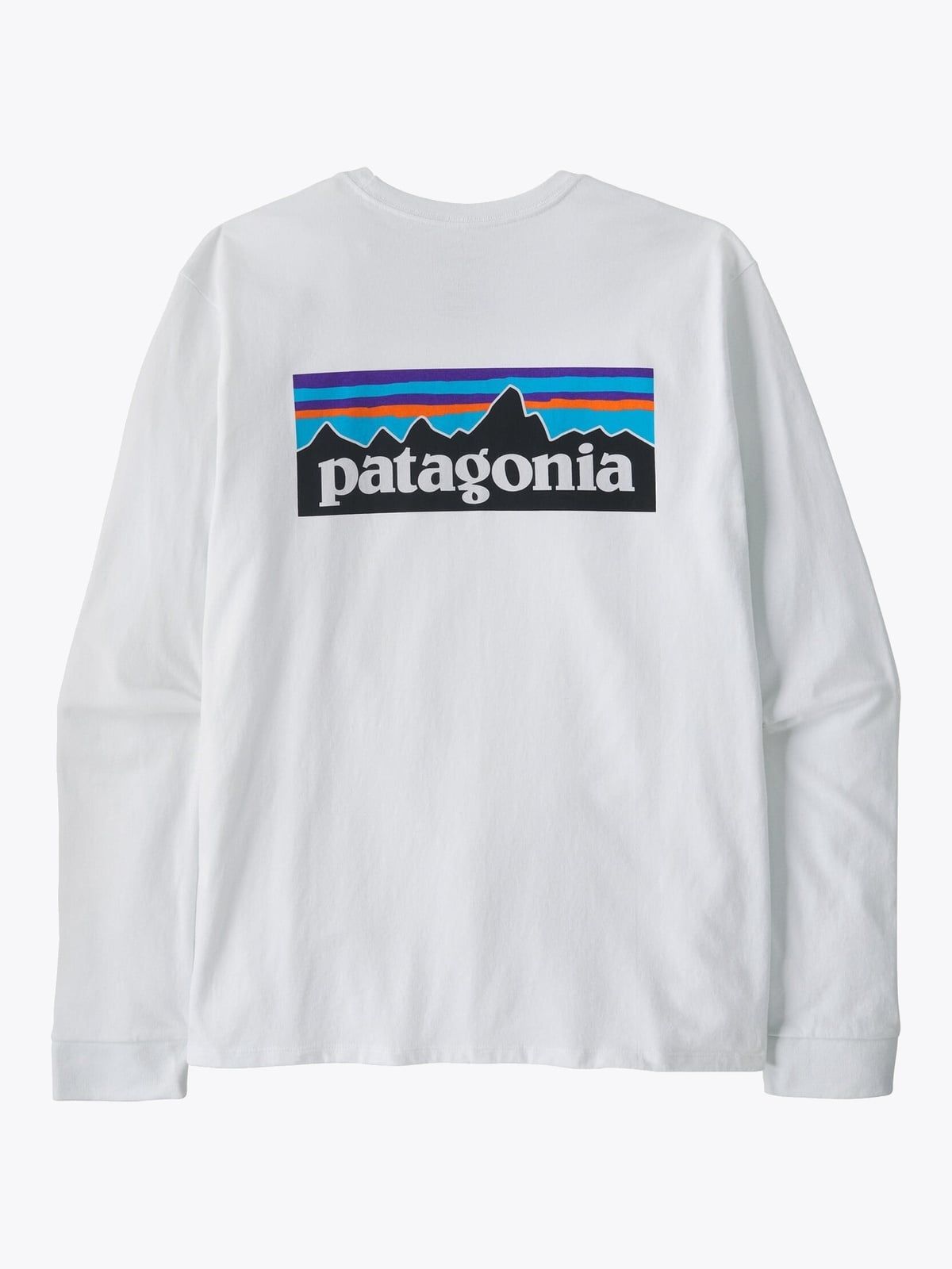 Patagonia Long Sleeve P-6 Logo Responsibili-Tee Fiber White