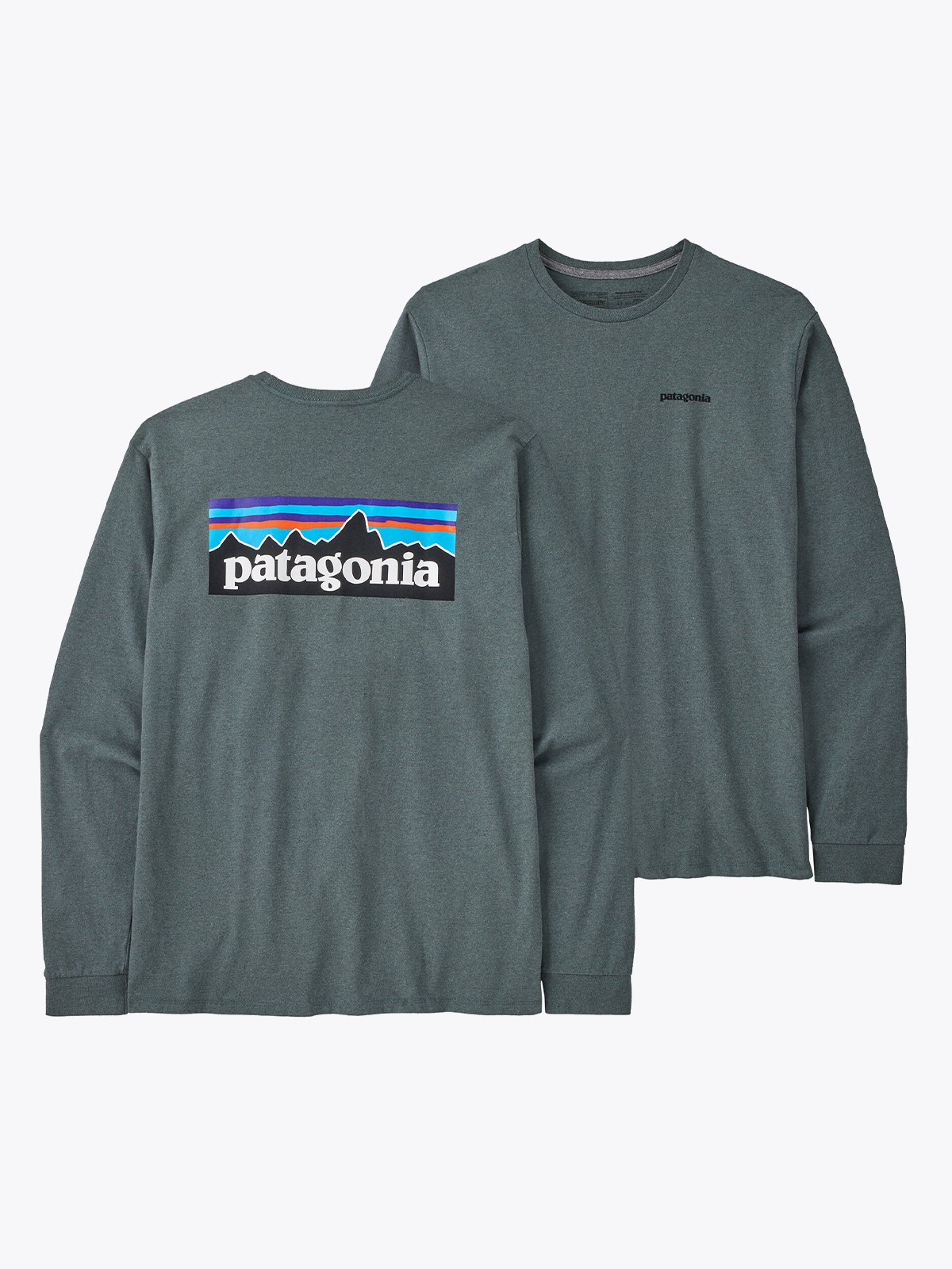 Patagonia Long Sleeve P-6 Logo Responsibili-T Nouveau Green