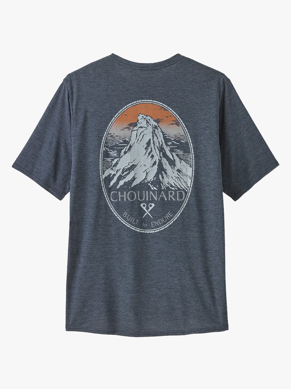 Patagonia Men’s Cap Cool Daily Graphic Shirt Lands Chouinard Crest: Smolder Blue X-Dye