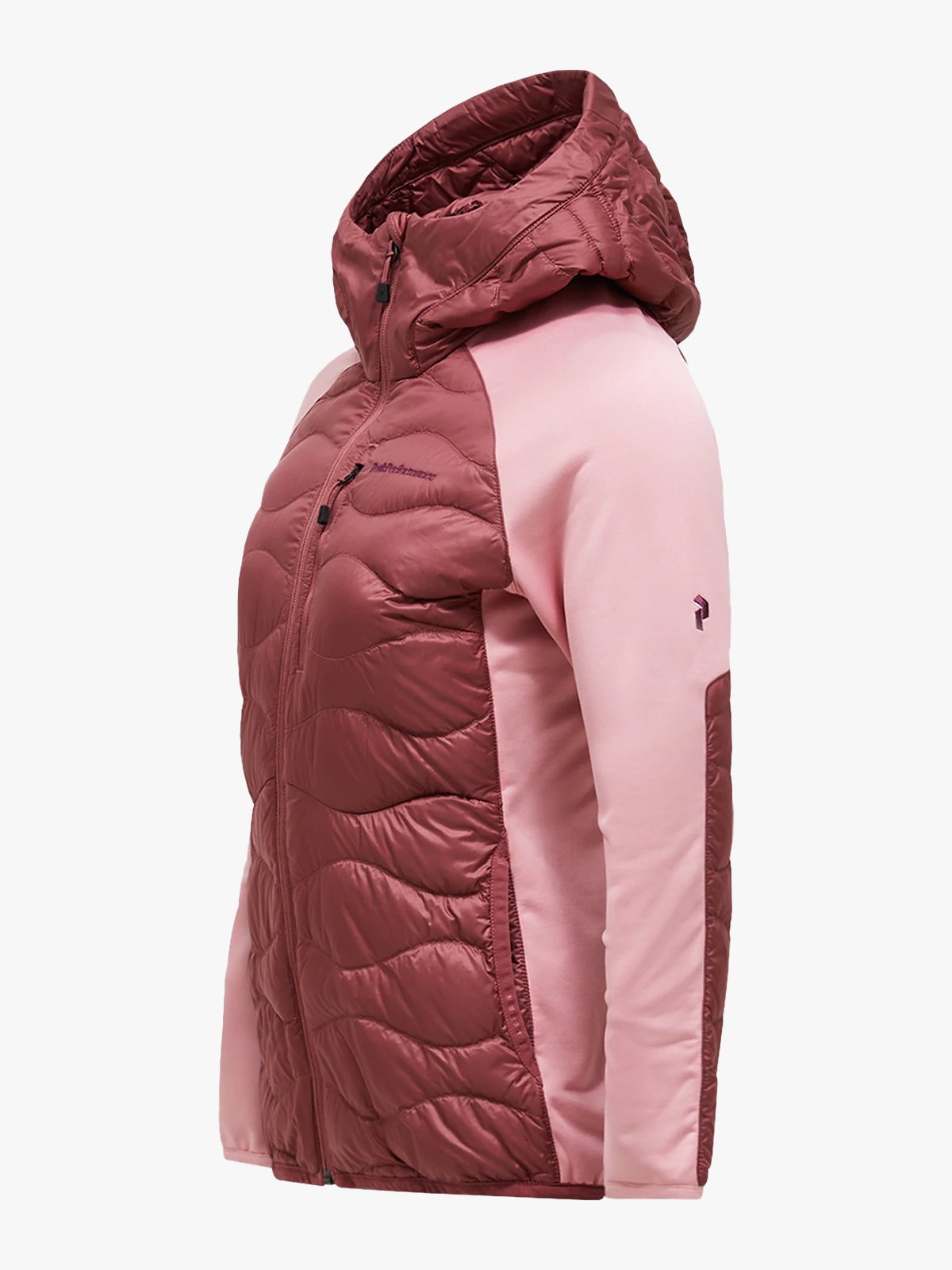 Peak Performance Helium Down Hybrid Hood Women Wild Rouge / Warm Blush
