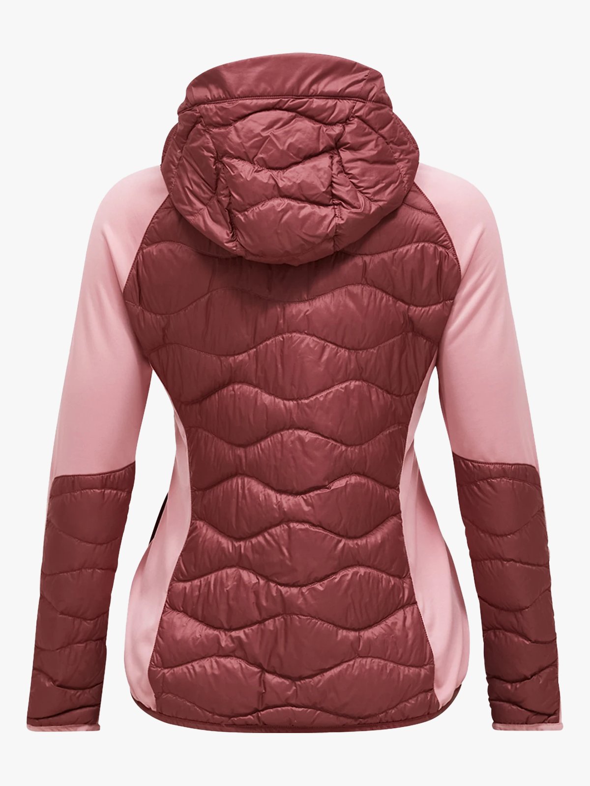 Peak Performance Helium Down Hybrid Hood Women Wild Rouge / Warm Blush
