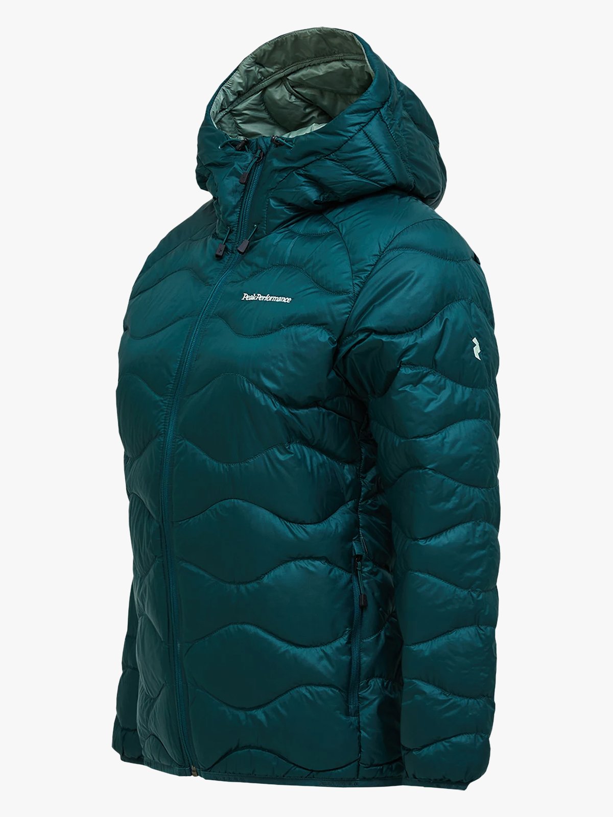 Peak Performance Helium Down Hood Jacket Women Ponderosa Pine / Green Valley