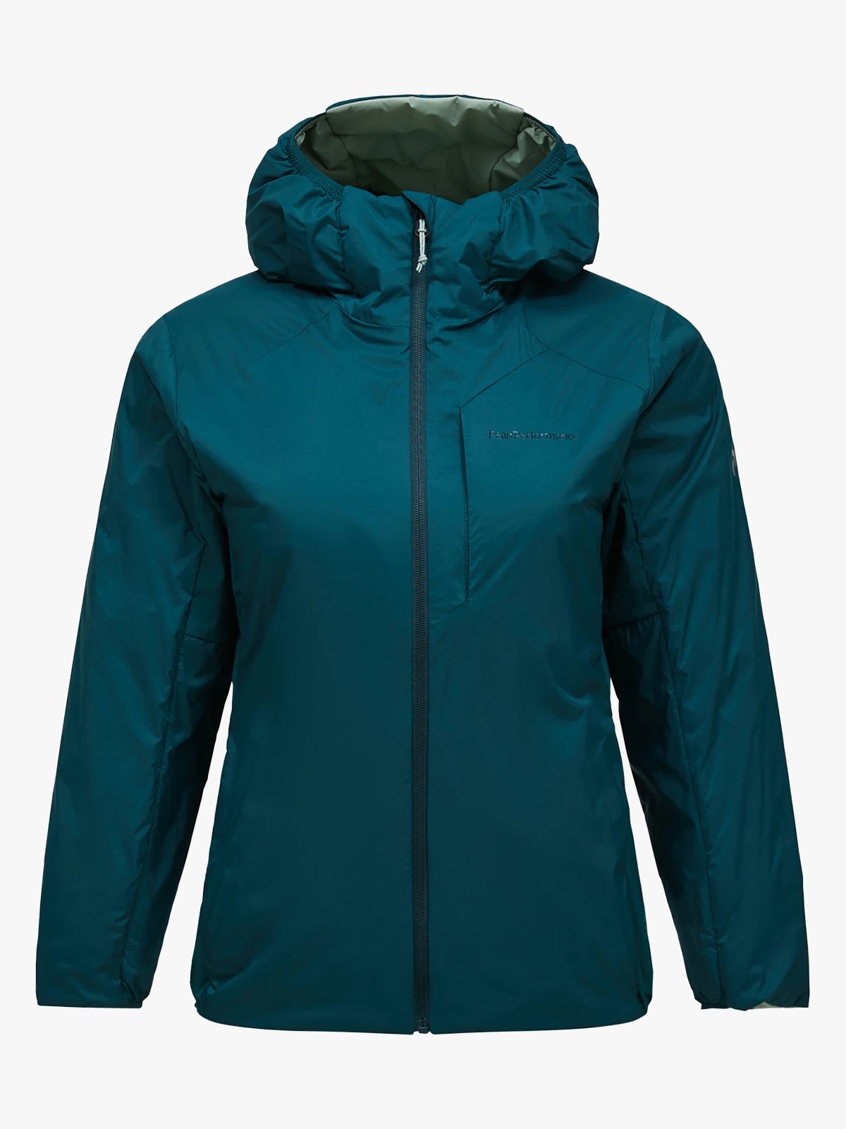 Peak Performance Freelight Reversible Insulated Hood Jacket Women Ponderosa Pine / Green Valley