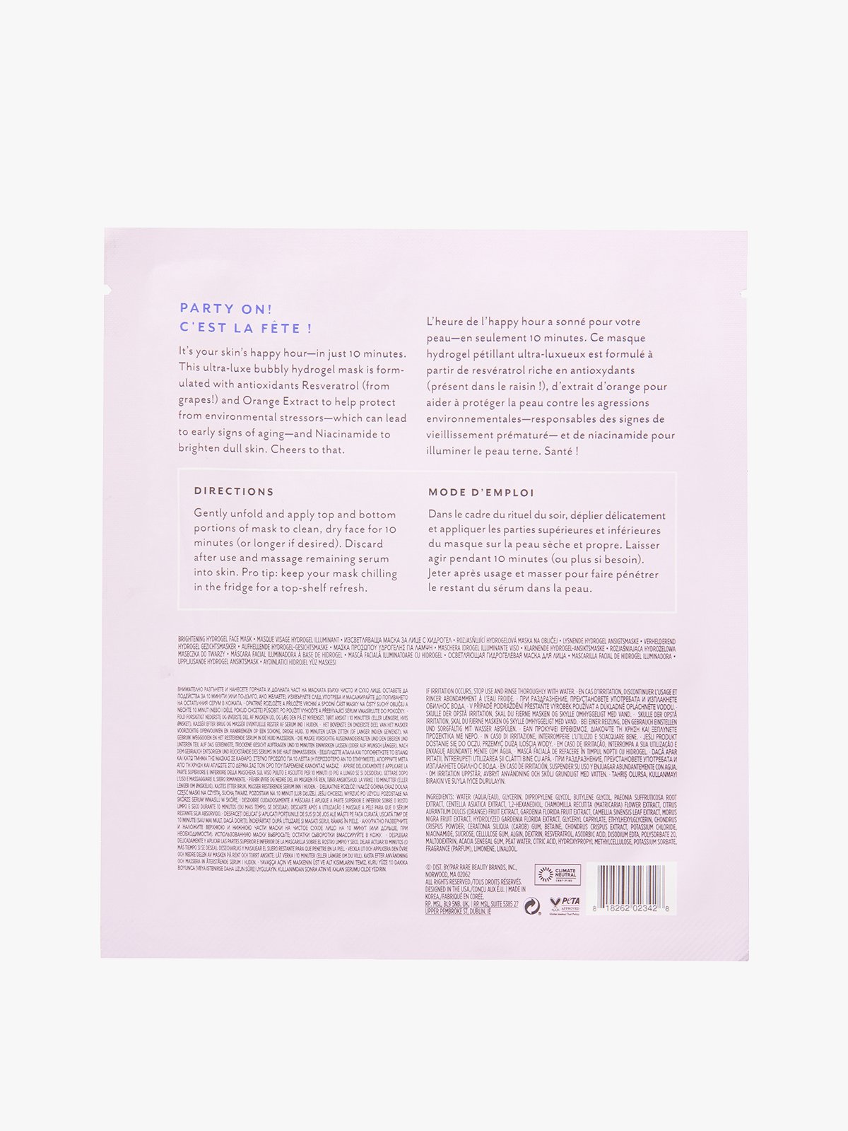 Patchology Serve Chilled™ Bubbly Brightening Hydrogel Face Mask - Single Flerfarget