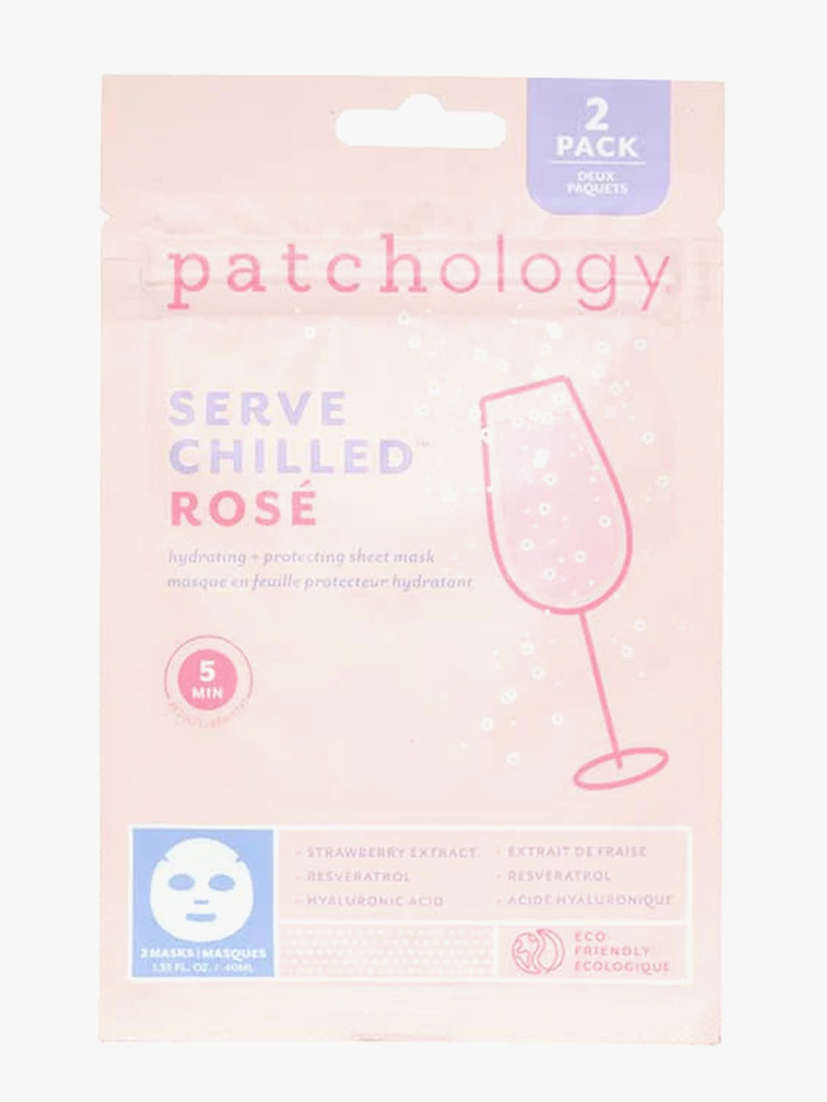 Patchology Serve Chilled Rosé Hydrating & Protecting Sheet Mask- 2-Pack Flerfarget
