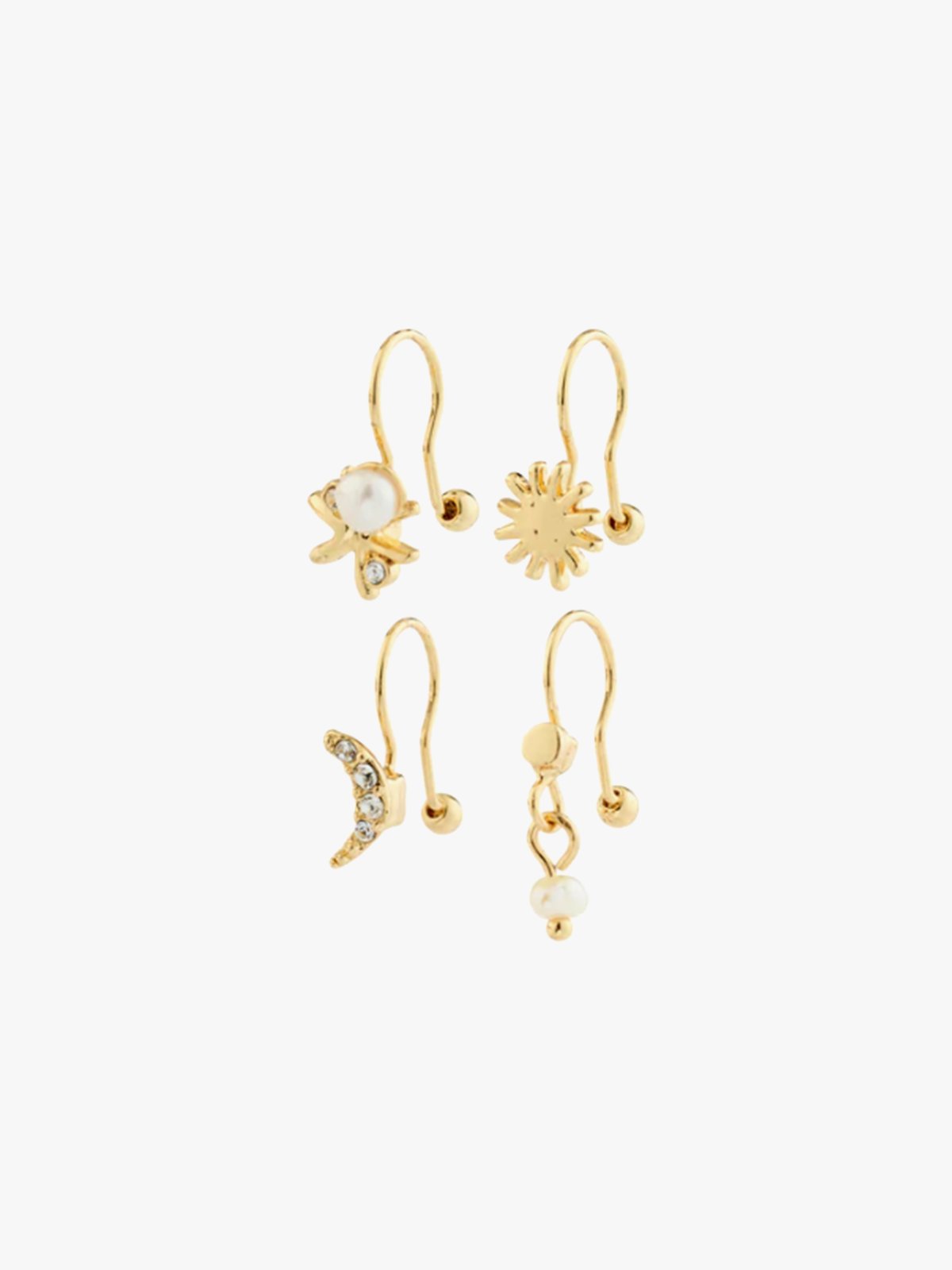 Pilgrim Evon Ear Cuff 4-i-1-Sett Gullbelagt