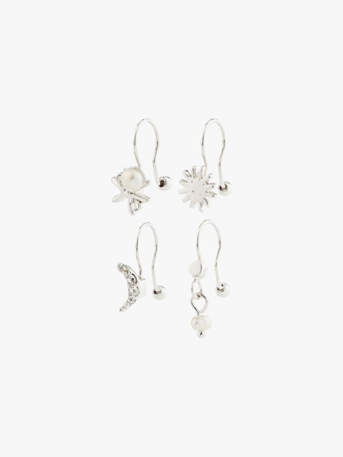 Pilgrim Evon Ear Cuff 4-i-1-Sett Sølvbelagt