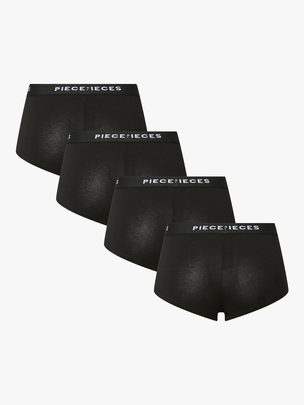 Pieces Logo Lady 4 Pack Solid Underwear Black