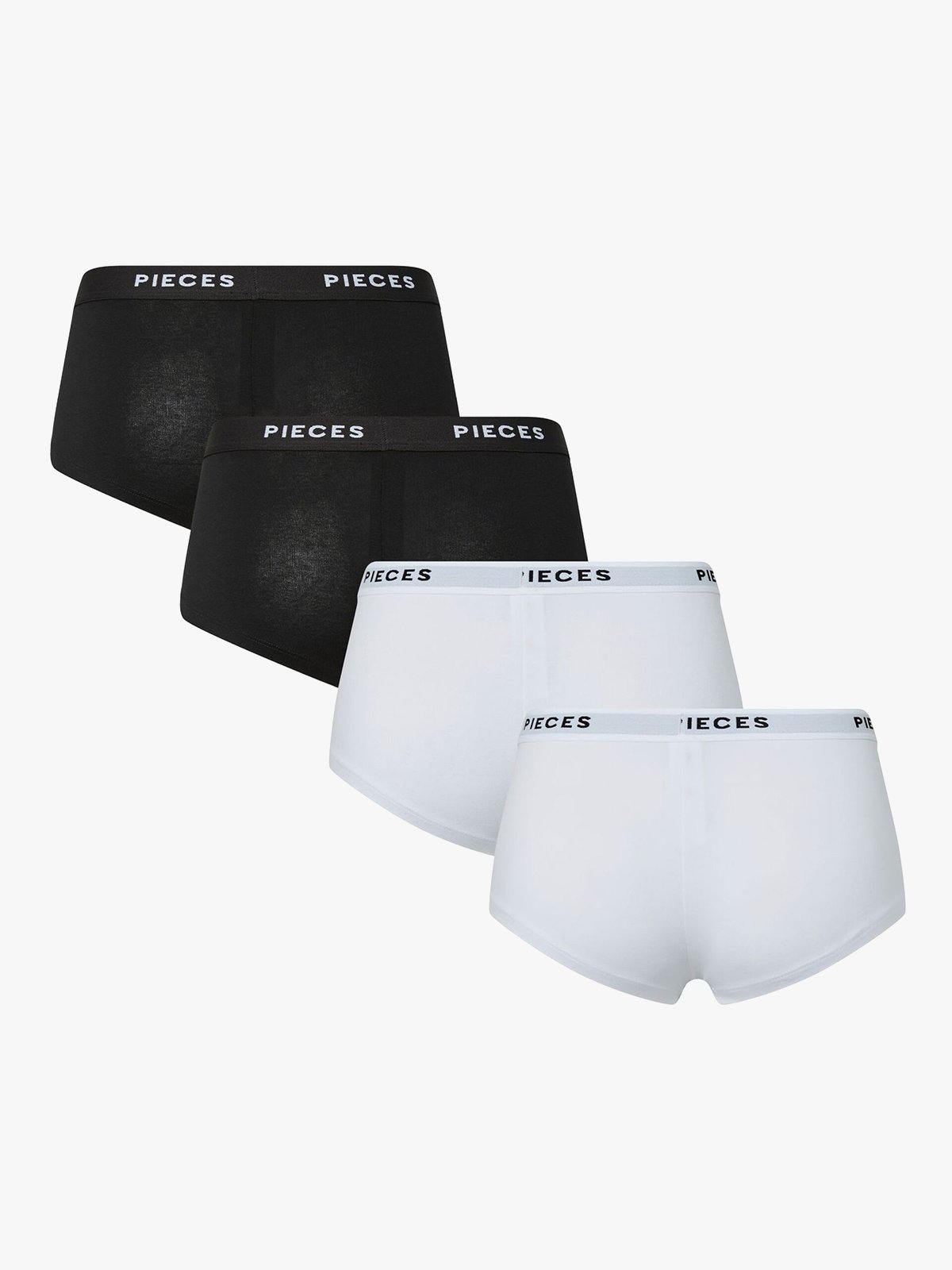 Pieces Logo Lady 4 Pack Solid Underwear Black / White