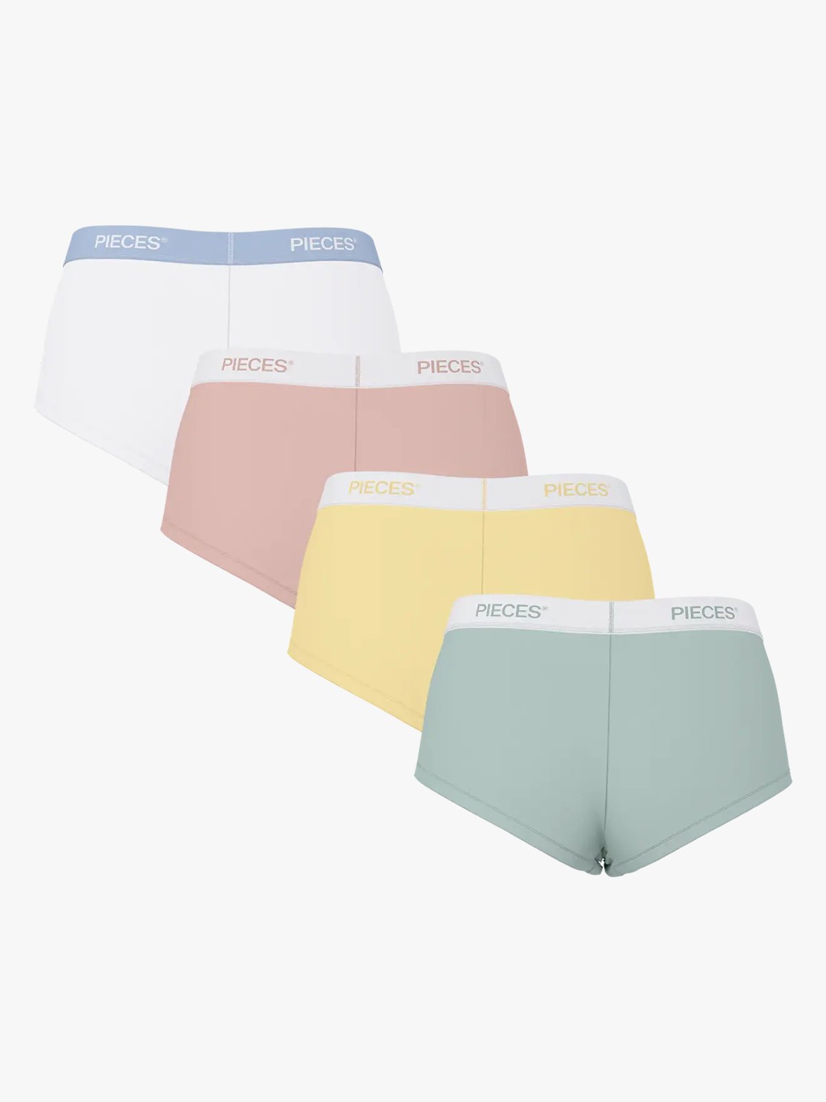 Pieces Logo Lady 4 Pack Solid Underwear Jadeite