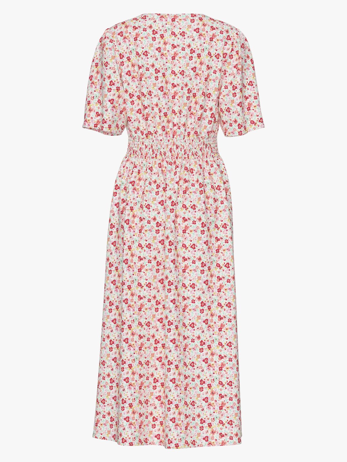 Pieces Tala Short Sleeve Midi Dress Cloud Dancer Multi Flower