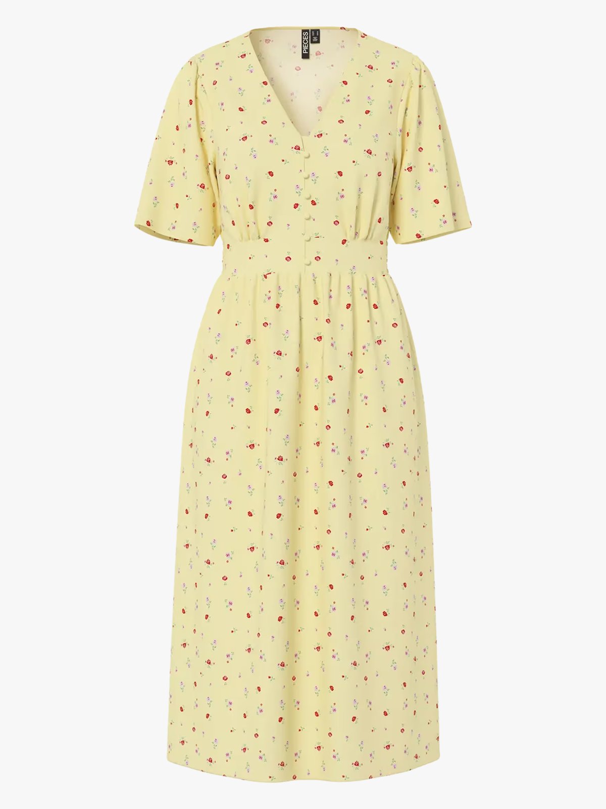 Pieces Tala Short Sleeve Midi Dress French Vanilla / Flower