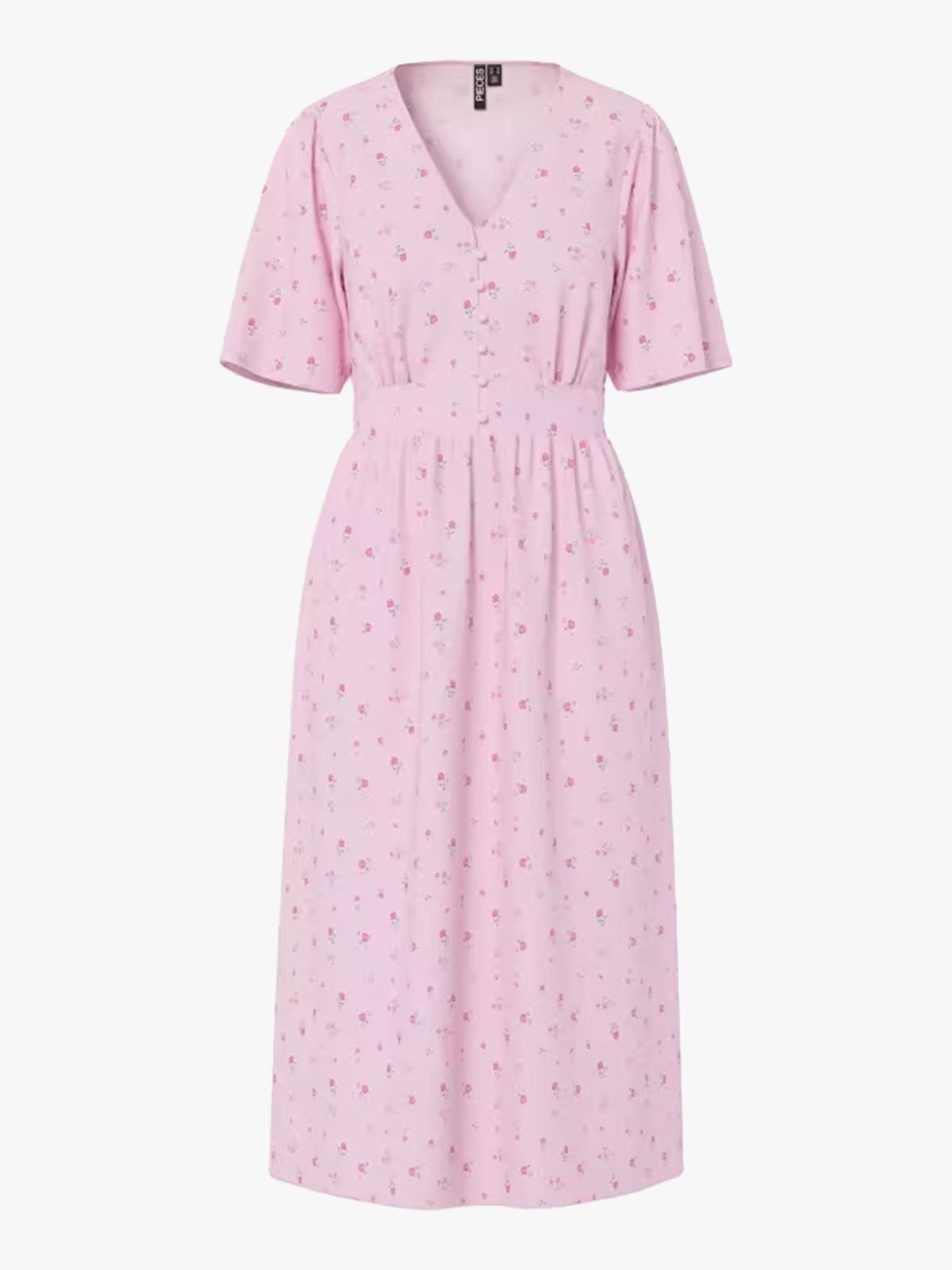 Pieces Tala Short Sleeve Midi Dress Roseate Spoonbill / Flower