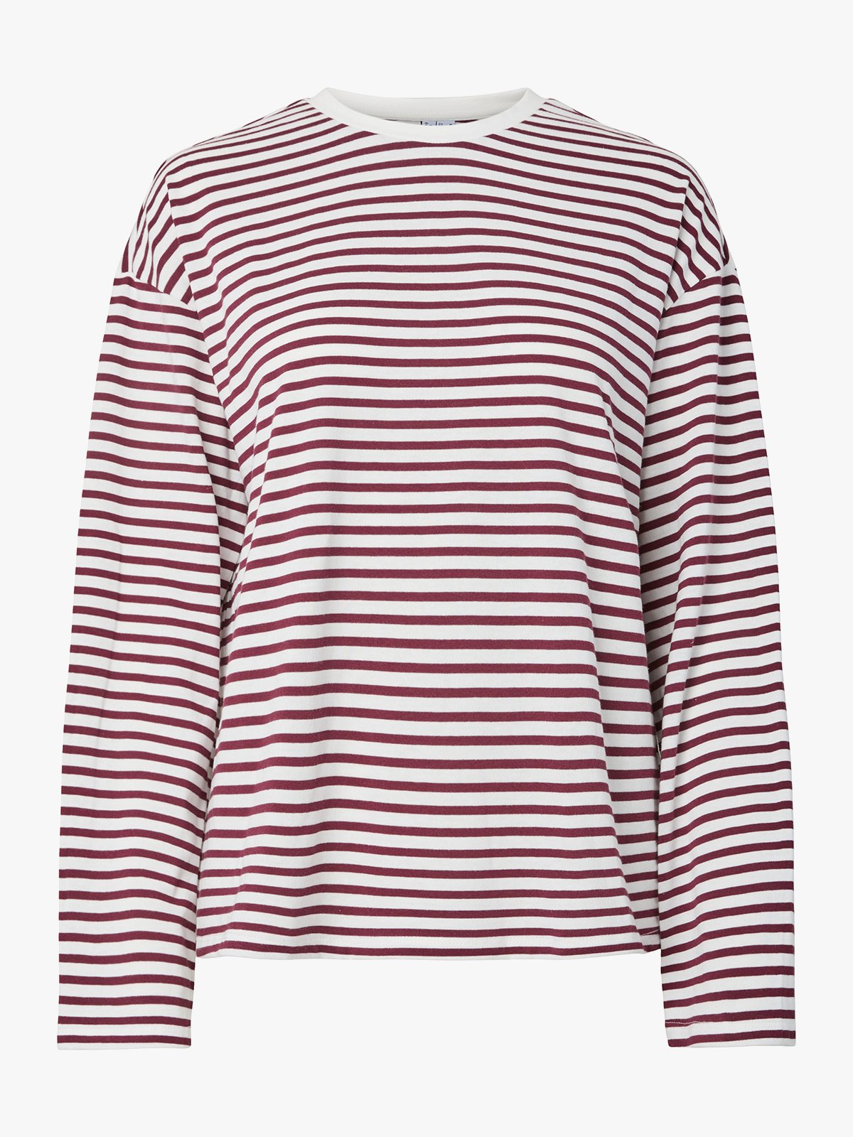 Pieces Sadie Long Sleeve Top Cloud Dancer Tawny Port