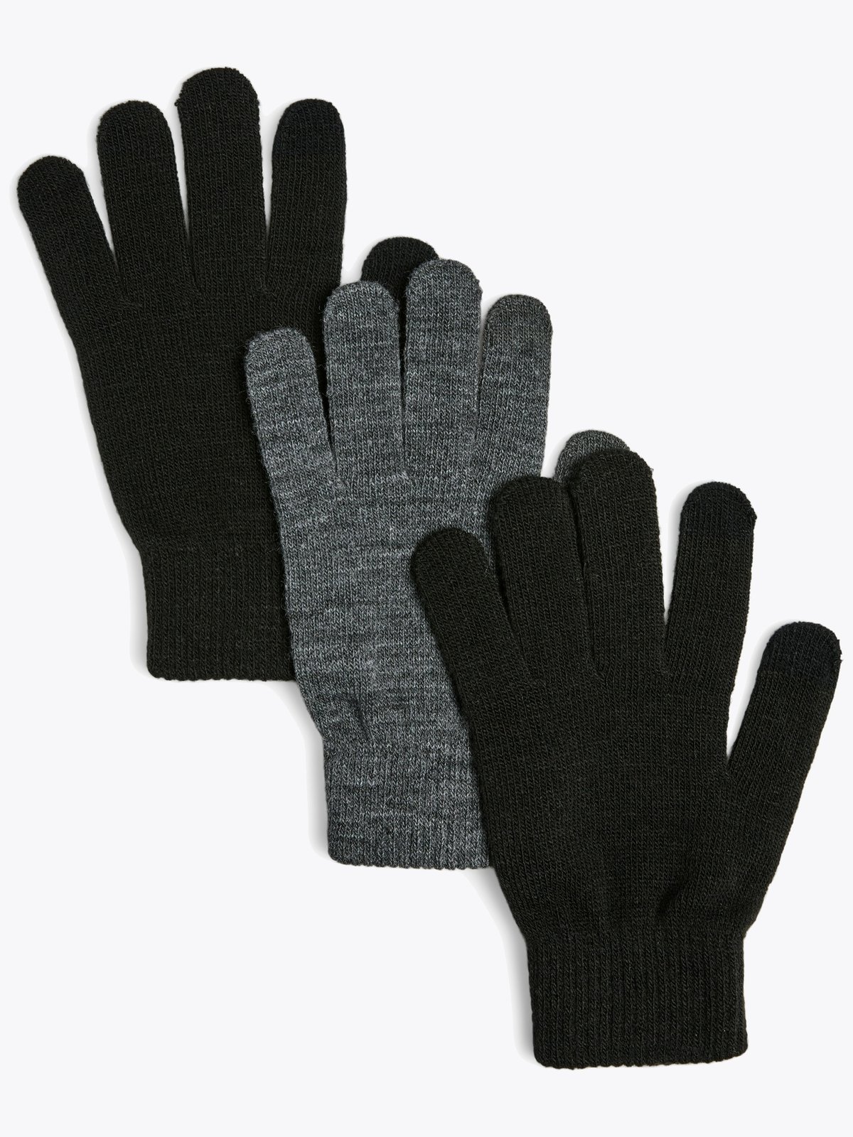 Pieces New Buddy Smart Gloved 3-Pack Black / Black / Dark Grey Melange