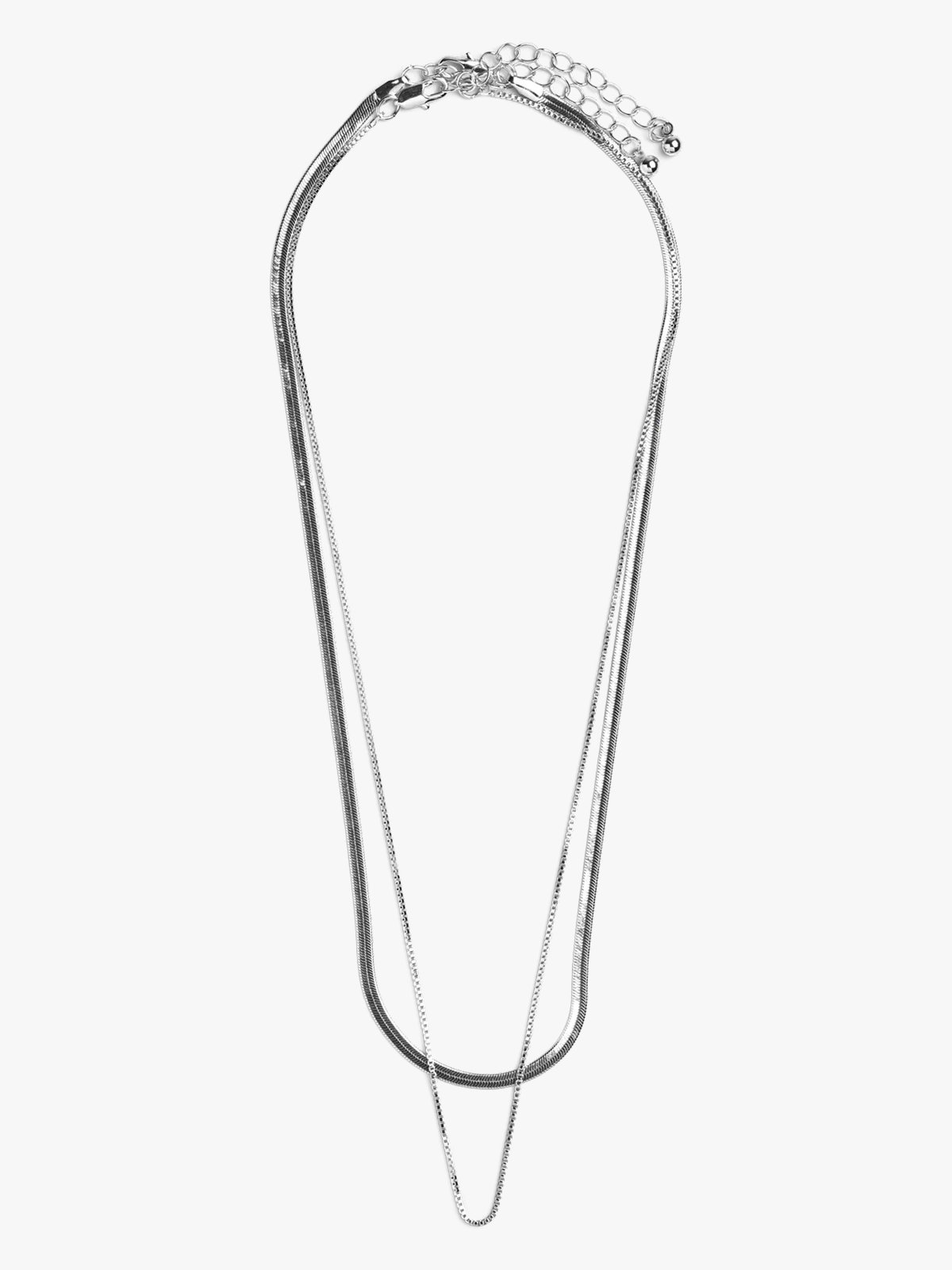 Pieces Bina 2-Pack Necklace Silver Colour