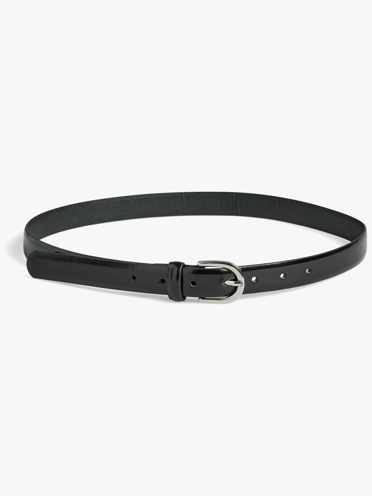 Pieces Estina Leather Jeans Belt Black Silver