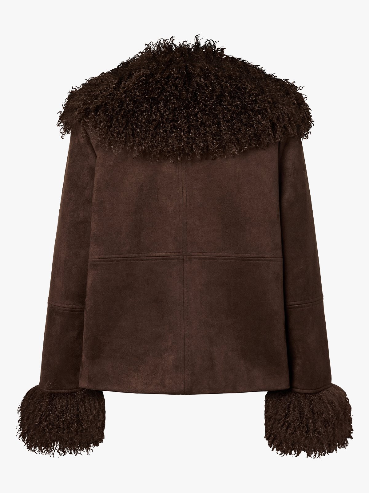 Pieces Nanna Brushed Short Jacket Brun