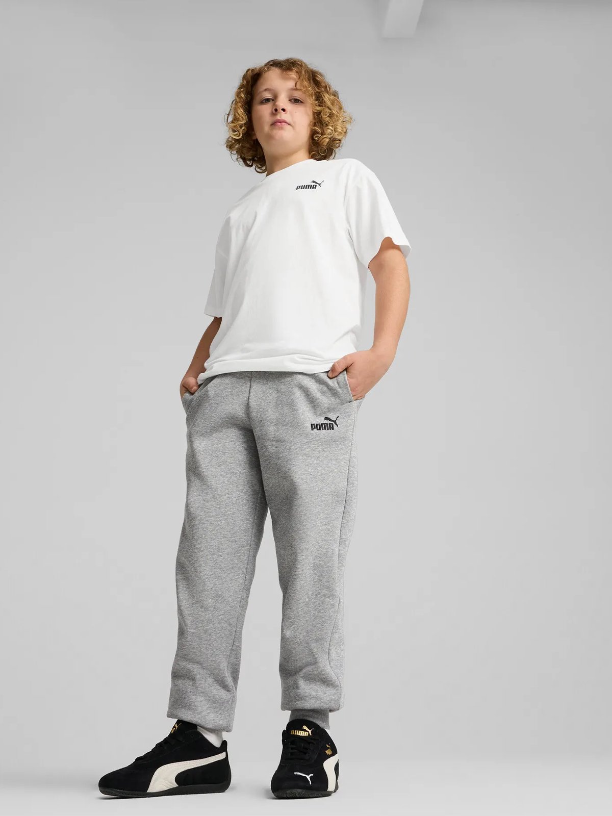 Puma Ess No. 1 Logo Sweatpants Fleece Medium Gray Heather