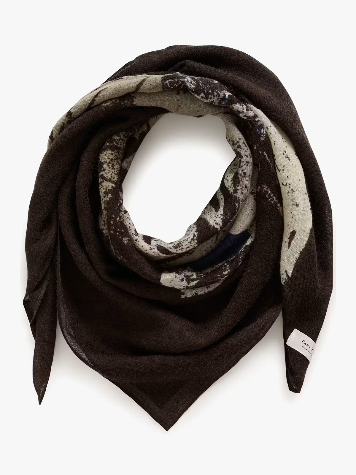 Part Two Felisia Scarf Mole Leaf print