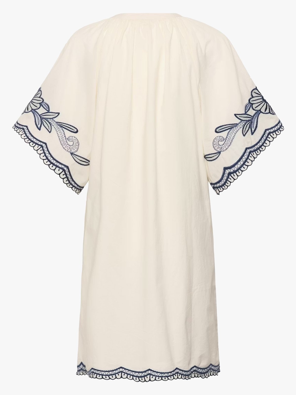 Part Two Breanna PW Dress Whisper White w Blue Emb