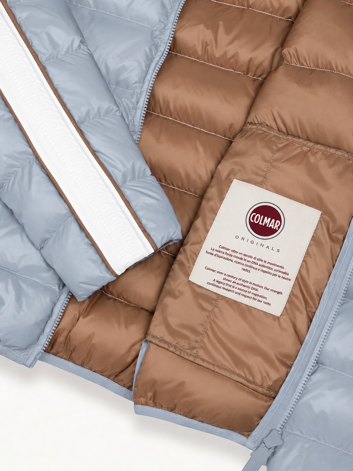 Colmar Quilted Jacket Natural Down Padded powder blue-tofu