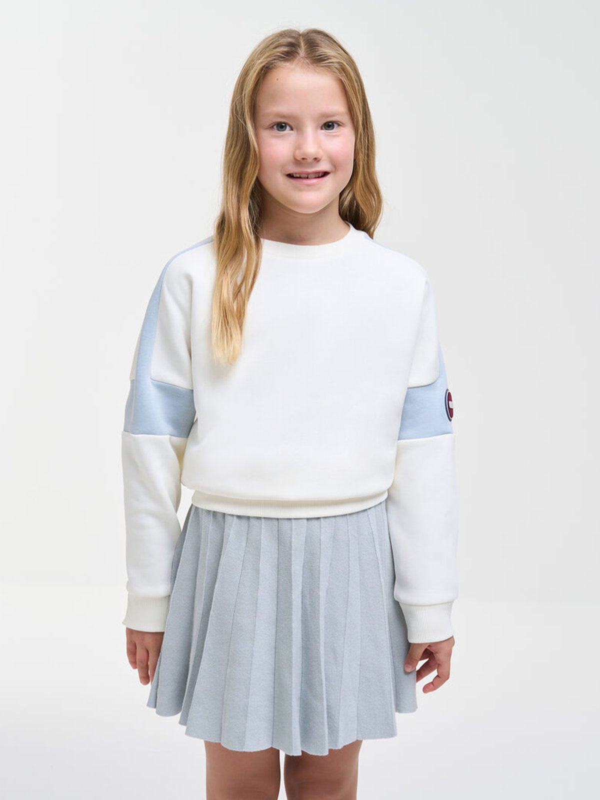 Colmar Girl's Bicolour Sweatshirt tofu-powder blue