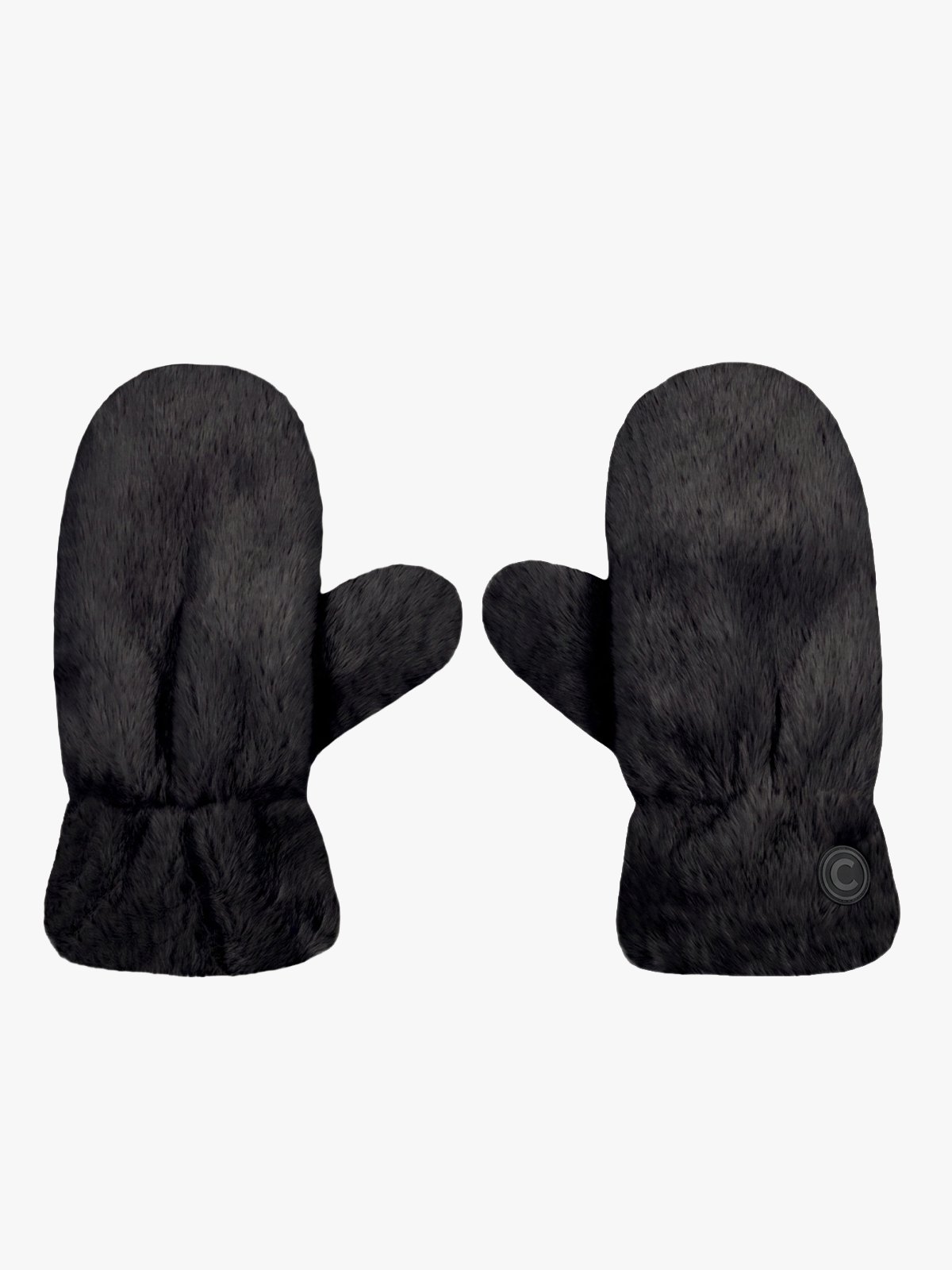Colmar Synthetic Fur Mittens black