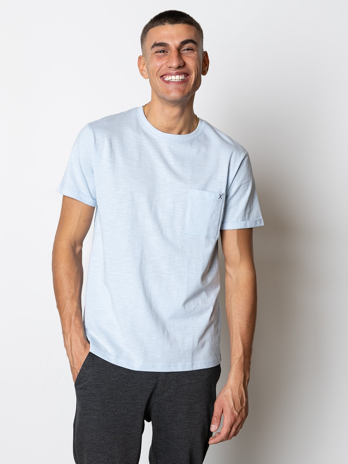 CLEAN CUT COPENHAGEN Kolding Organic Tee Short Sleeve Light Blue