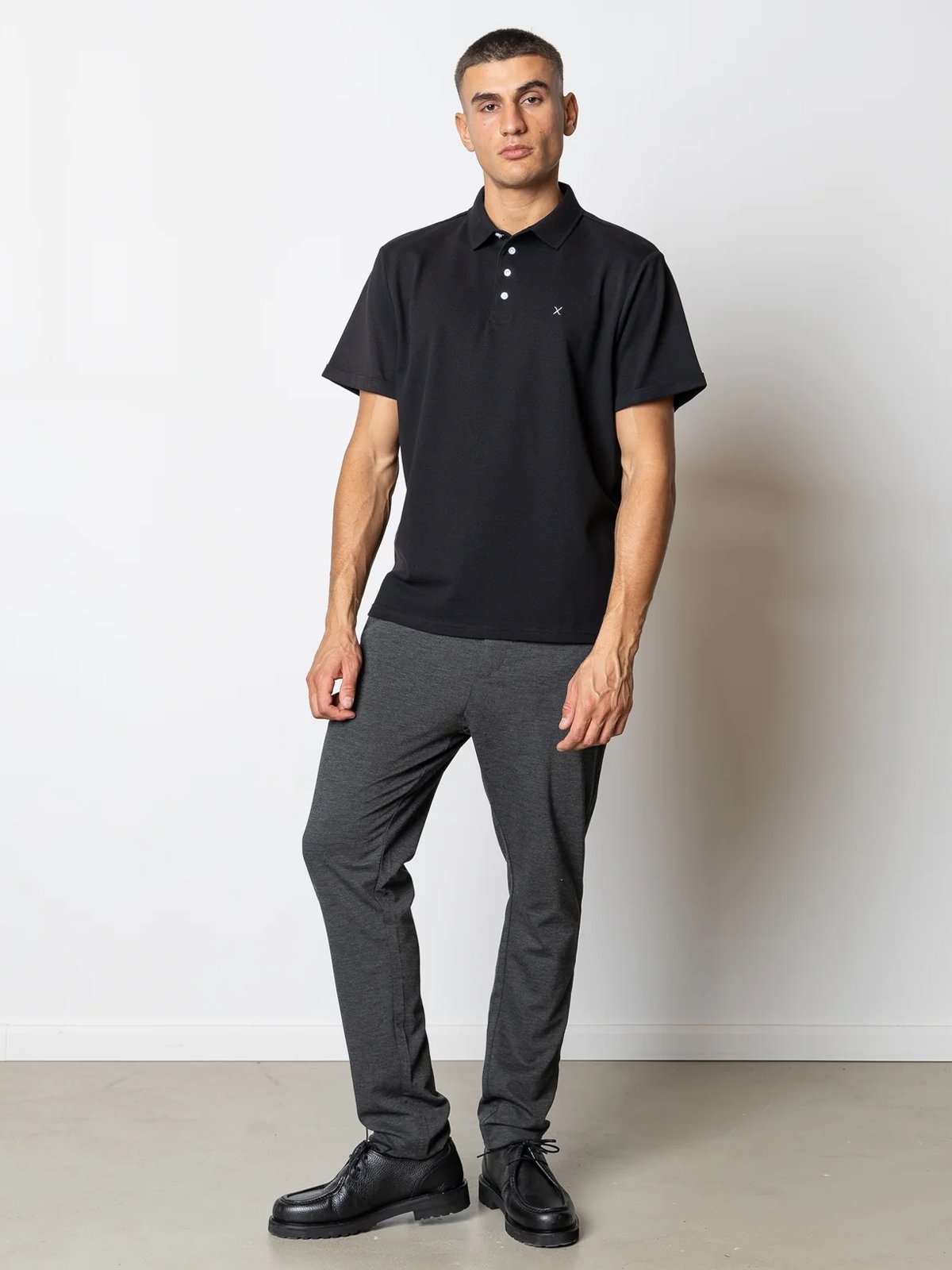 CLEAN CUT COPENHAGEN Silkeborg Stretch Polo Black