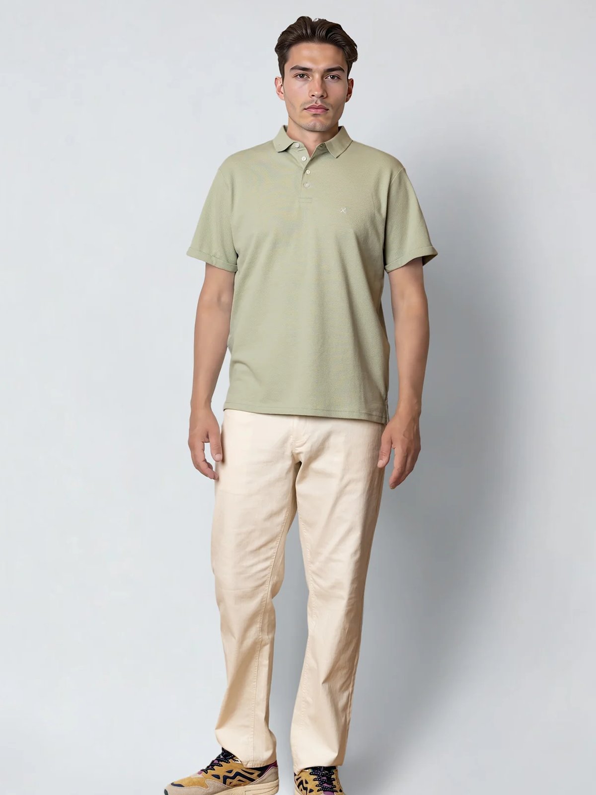 CLEAN CUT COPENHAGEN Silkeborg Stretch Polo Desert Sage
