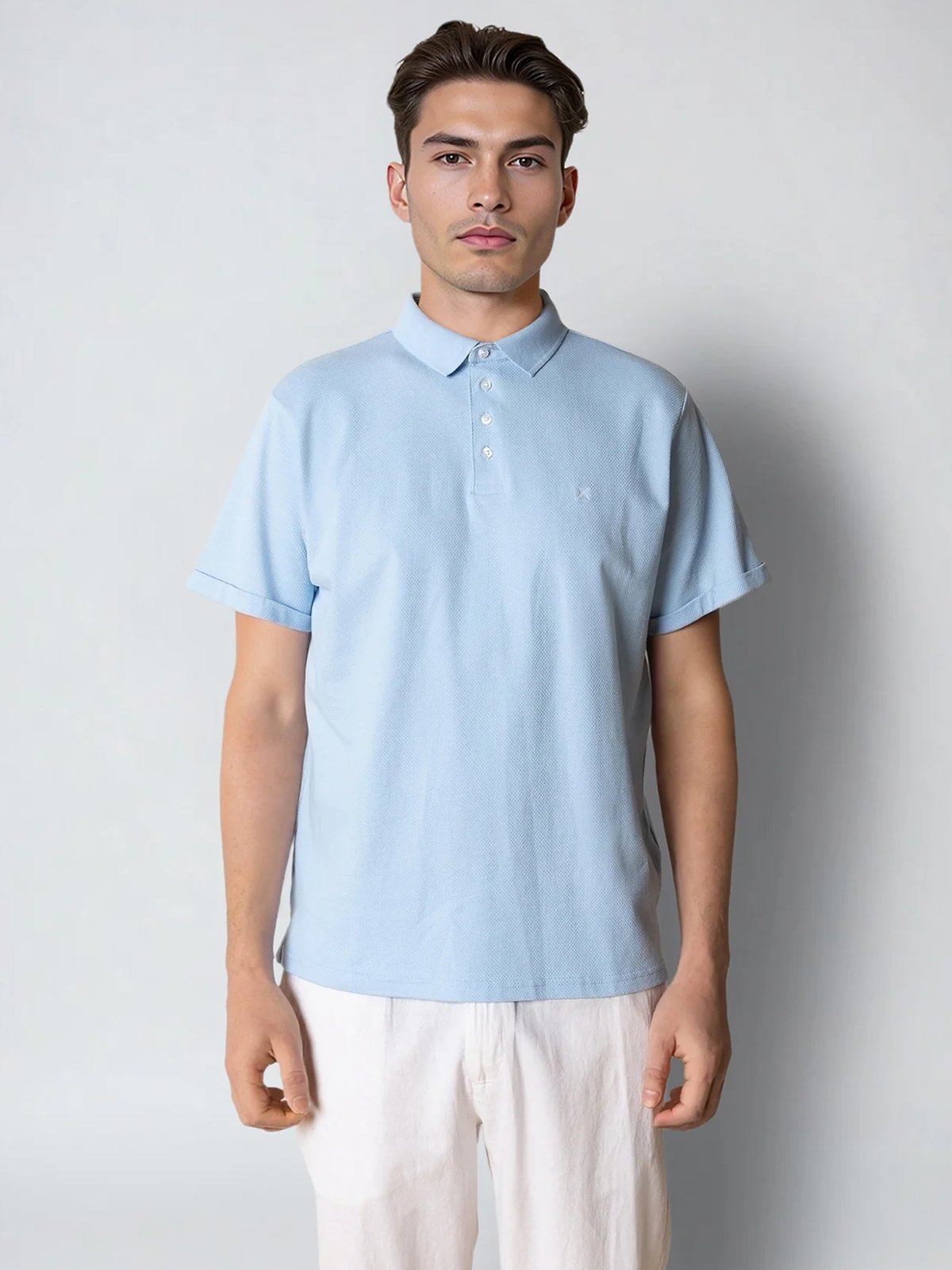 CLEAN CUT COPENHAGEN Silkeborg Stretch Polo Light Blue