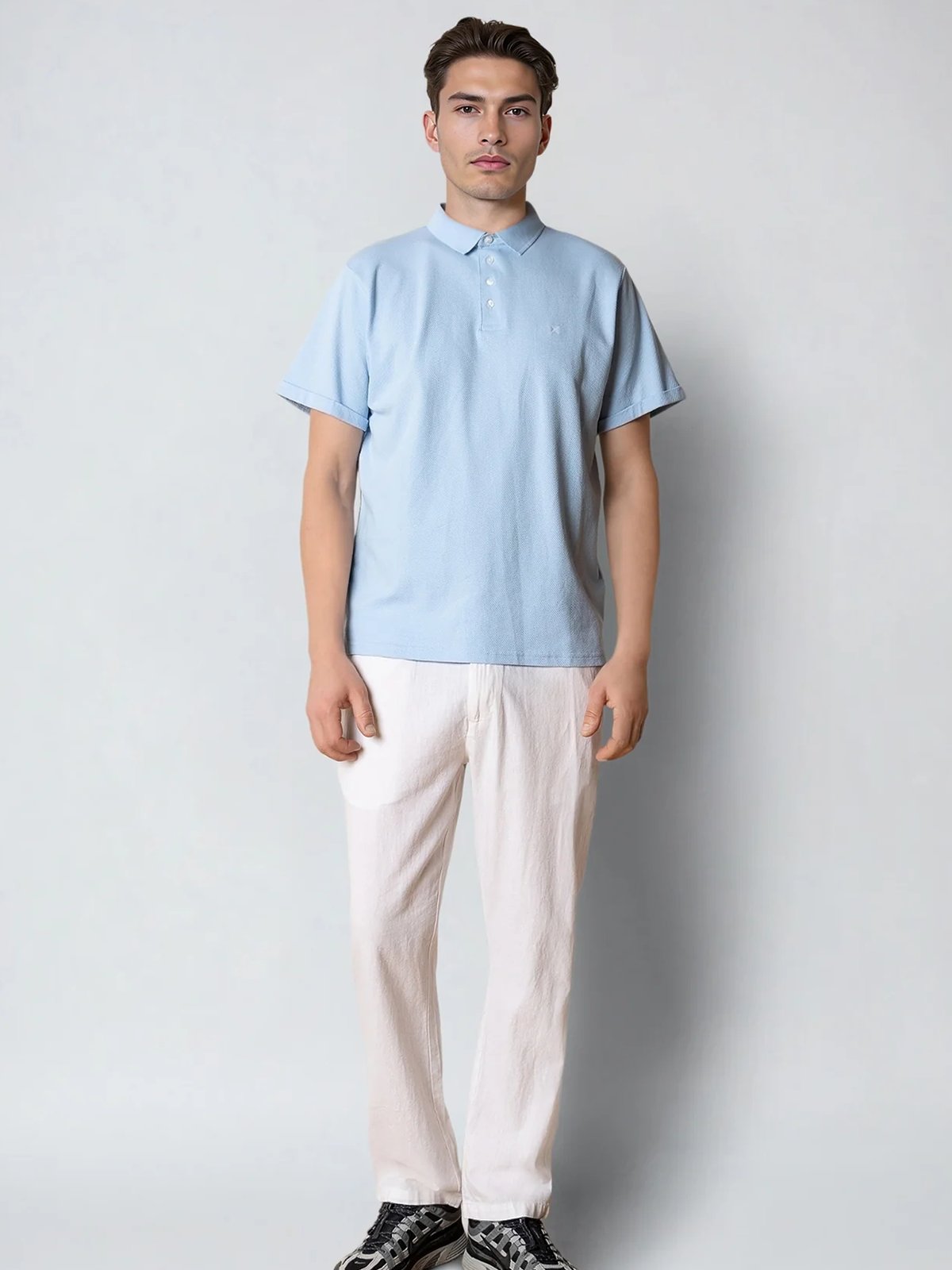 CLEAN CUT COPENHAGEN Silkeborg Stretch Polo Light Blue