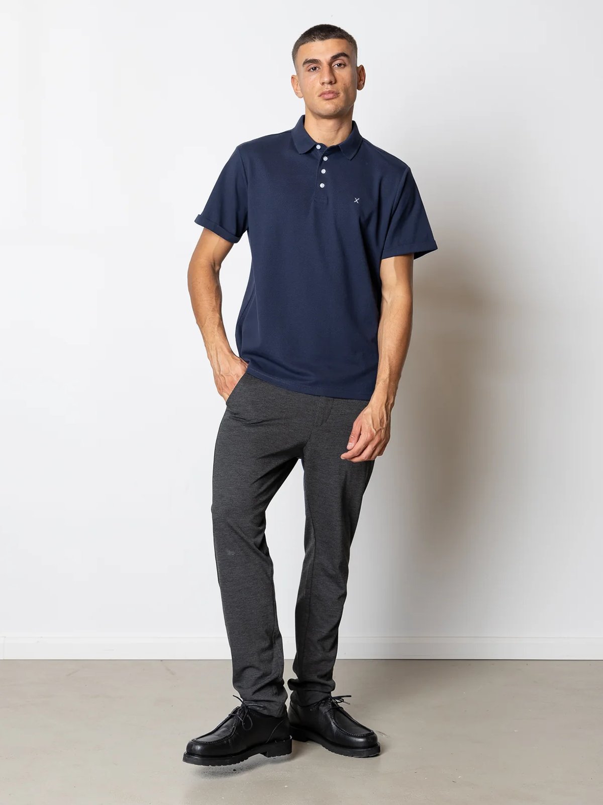 CLEAN CUT COPENHAGEN Silkeborg Stretch Polo Navy