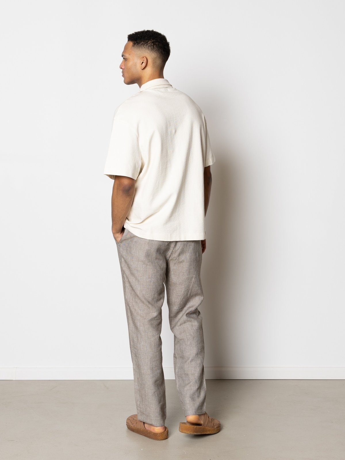 CLEAN CUT COPENHAGEN Calton Structured Shirt Short Sleeve Ecru