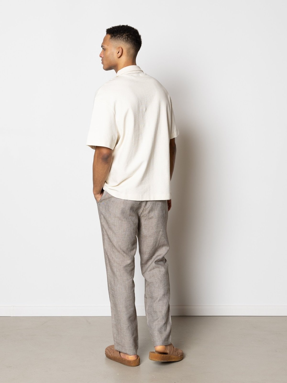 CLEAN CUT COPENHAGEN Calton Structured Shirt Short Sleeve Ecru