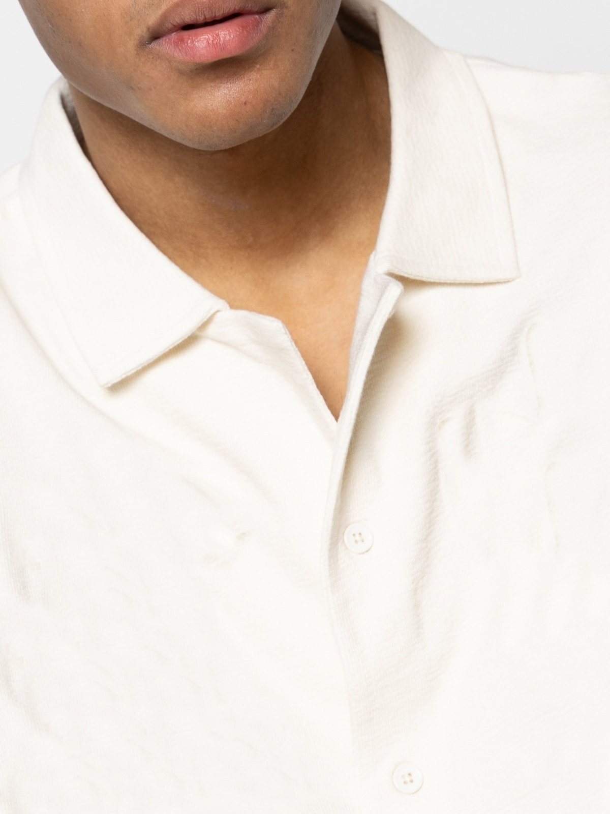 CLEAN CUT COPENHAGEN Calton Structured Shirt Short Sleeve Ecru