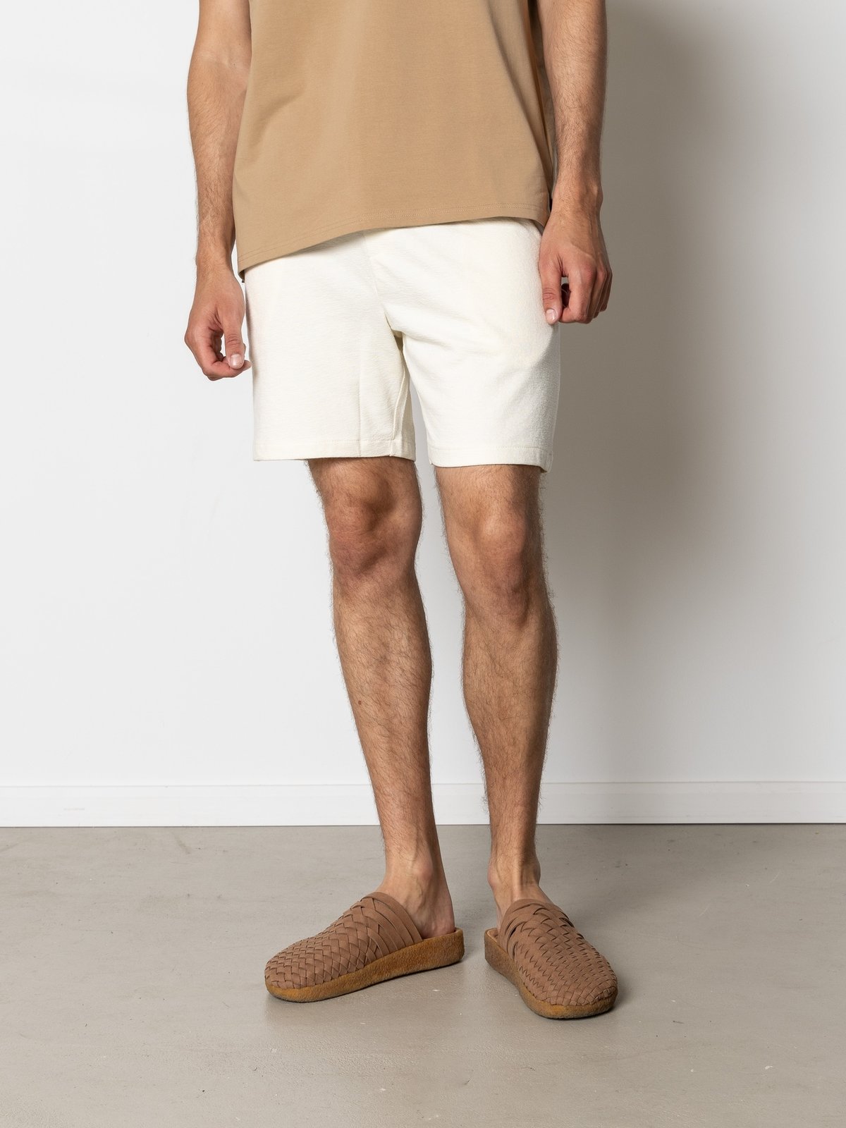 CLEAN CUT COPENHAGEN Calton Structured Shorts Ecru