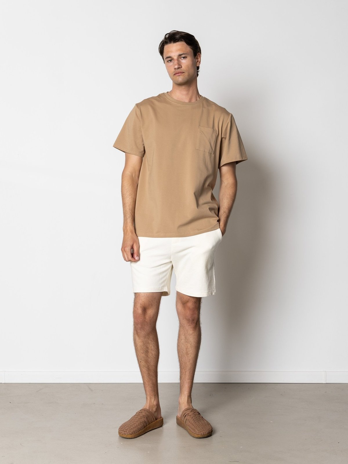 CLEAN CUT COPENHAGEN Calton Structured Shorts Ecru