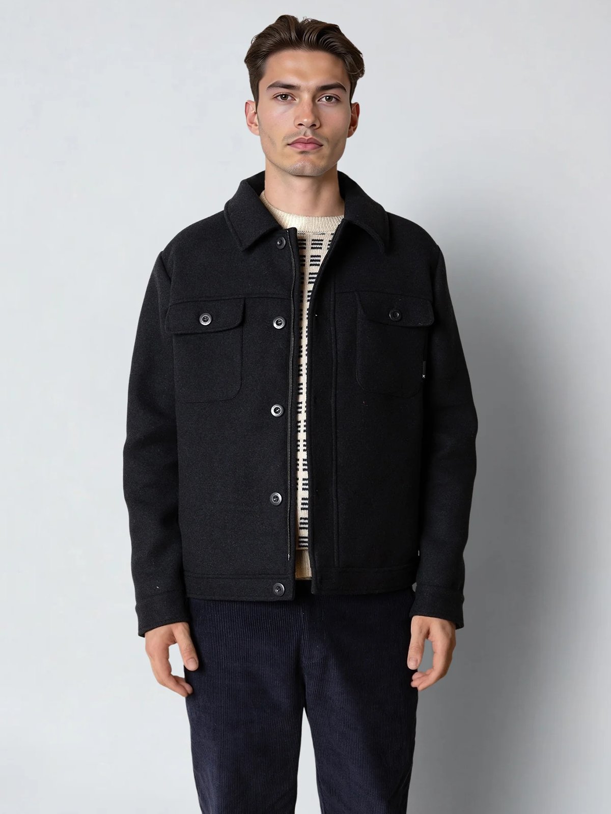 Clean Cut Copenhagen Luke Wool Jacket Dark Navy