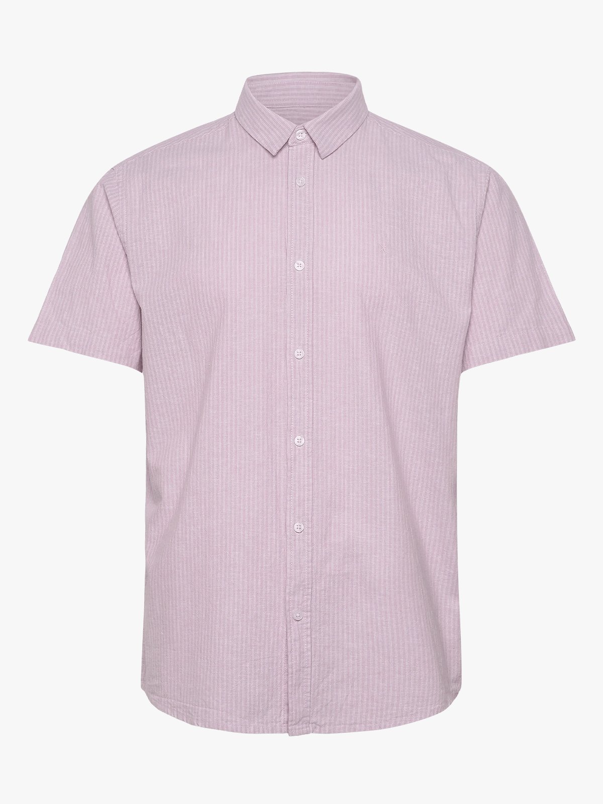 CLEAN CUT COPENHAGEN Luca Striped Short Sleeve Shirt Violet Ice / White