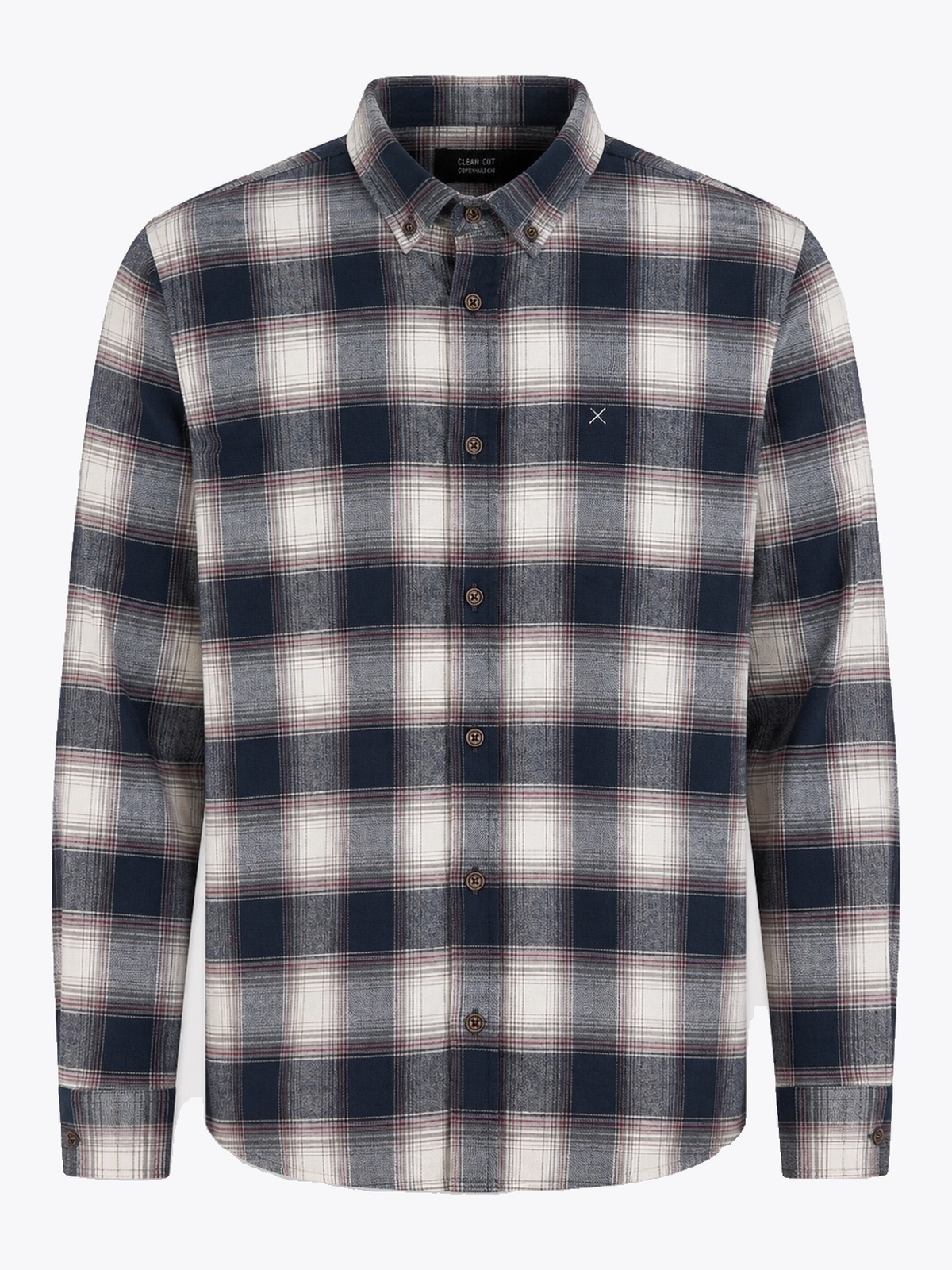 Clean Cut Copenhagen Checked Flannel Shirt Ecru/dark navy