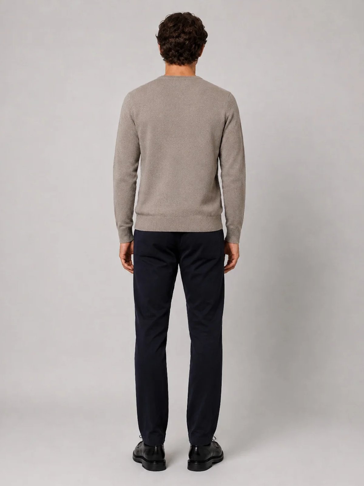 Clean Cut Copenhagen Merino Crewneck Knit Dark Beige Melange