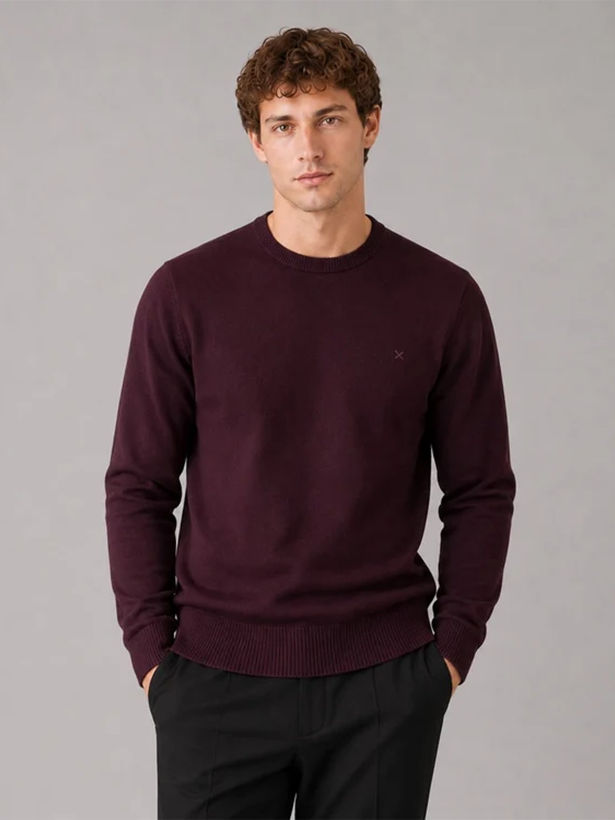 Clean Cut Copenhagen Merino Crewneck Knit Huckleberry Melange