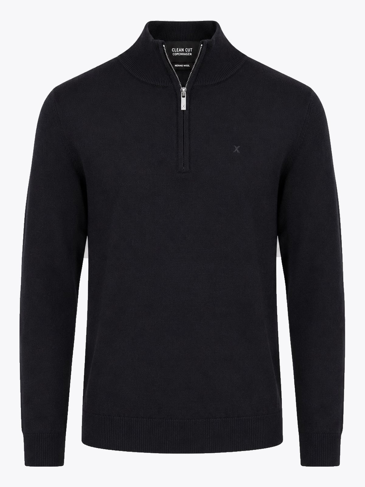 Clean Cut Copenhagen Merino Half-Zip Knit Black