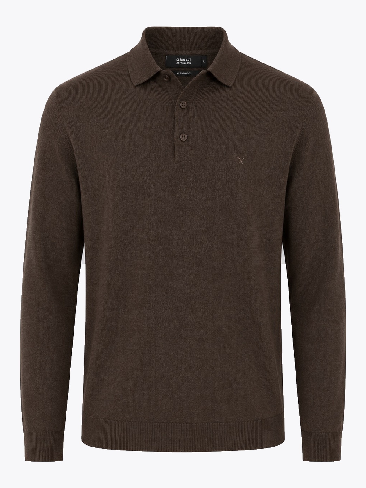 Clean Cut Copenhagen Merino Polo Knit Brown melange