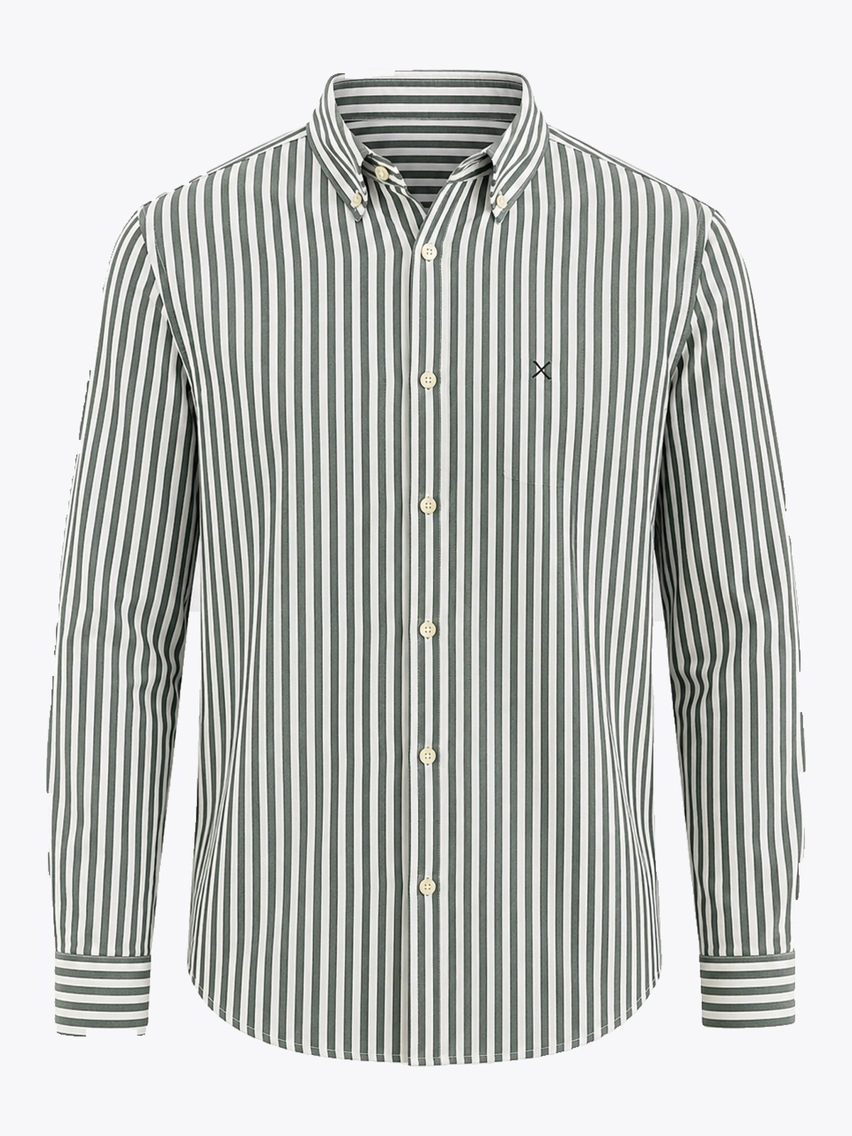 Clean Cut Copenhagen Oxford Big Striped Shirt Green