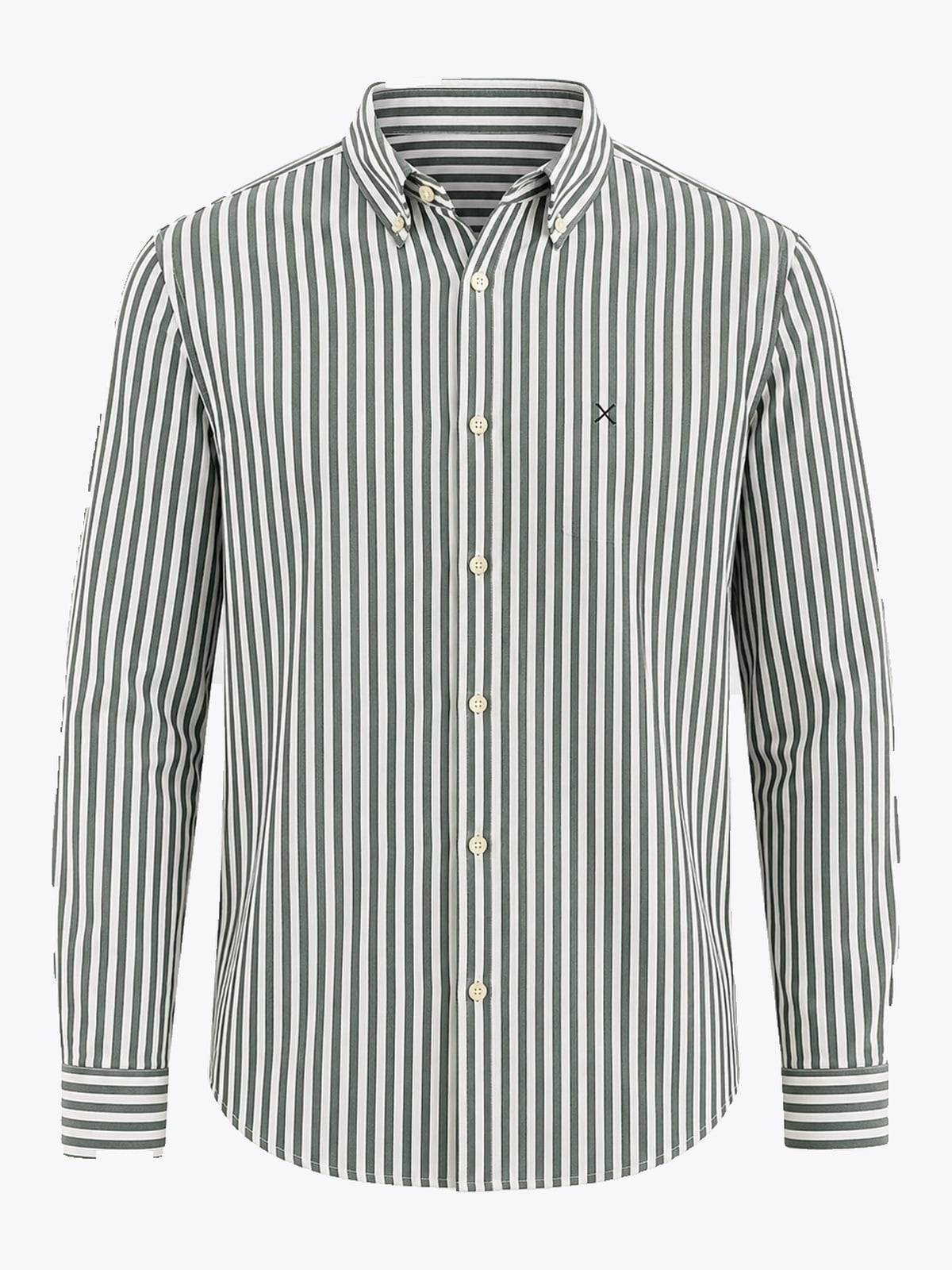 Clean Cut Copenhagen Oxford Big Striped Shirt Green