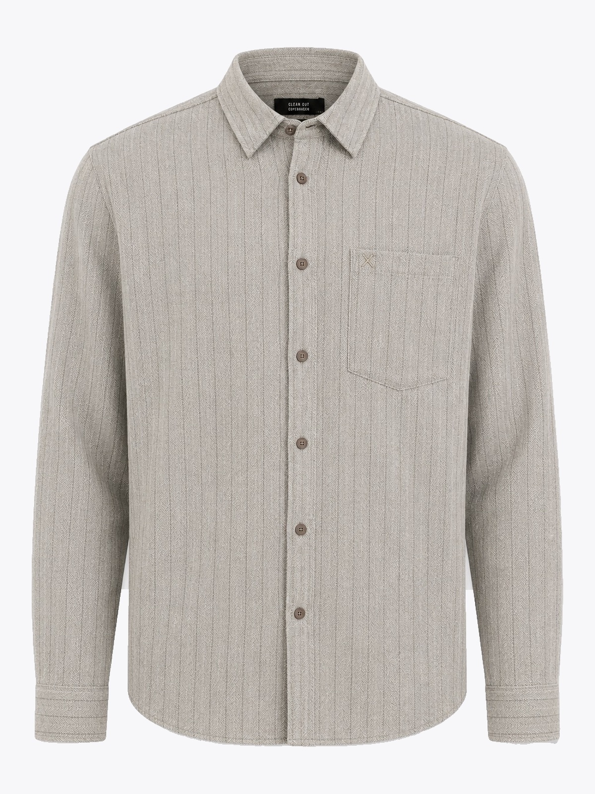 Clean Cut Copenhagen Herringbone Shirt Grey melange