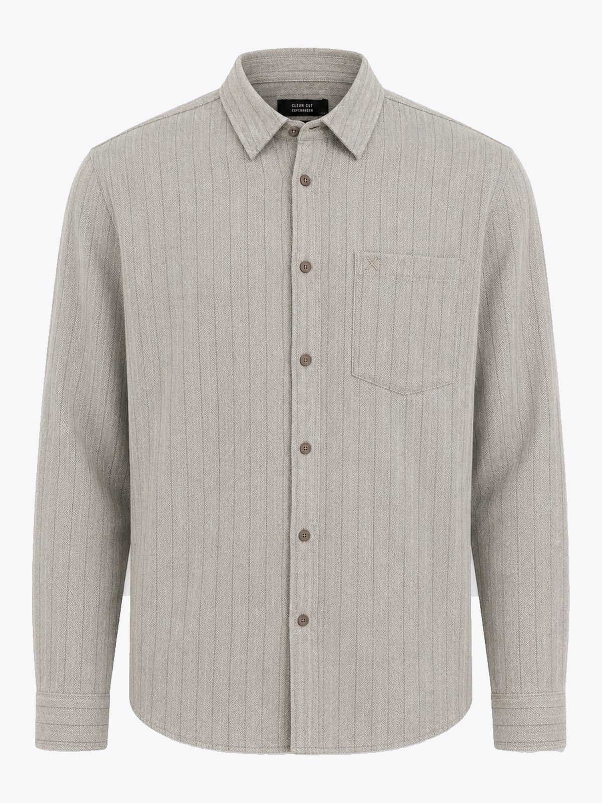 Clean Cut Copenhagen Herringbone Shirt Grey melange